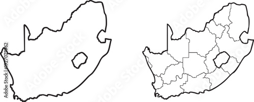 South Africa Map Outline and Provinces