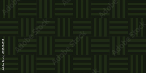 Minimal line Seamless geometric pattern with shapes. Decoration and maze ornament square overlap green stripes wall tile.