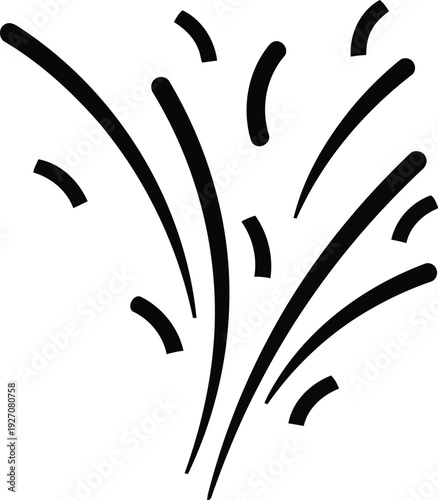 A black illustration of exploding fireworks on a vector illustration
