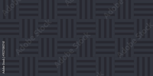 Minimal line Seamless geometric pattern with shapes. Decoration and maze ornament square overlap grey stripes wall tile.
