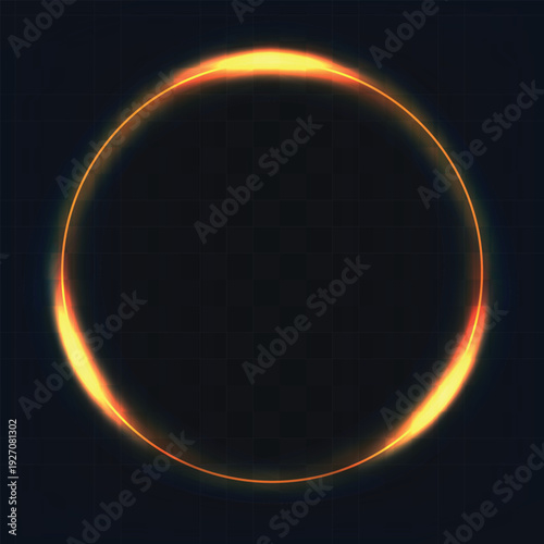 Annular solar eclipse with vibrant orange glow