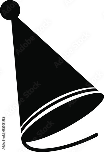Black silhouette of a party hat vector illustration