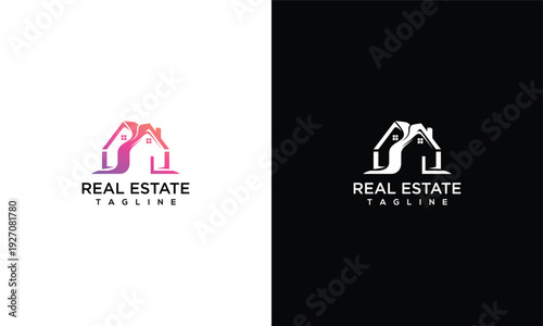 Modern Real Estate Logo Design with Abstract House Symbol for Property Branding.