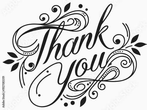 Thank You Lettering Design PNG SVG | Modern Calligraphy Typography for Print & Digital Use