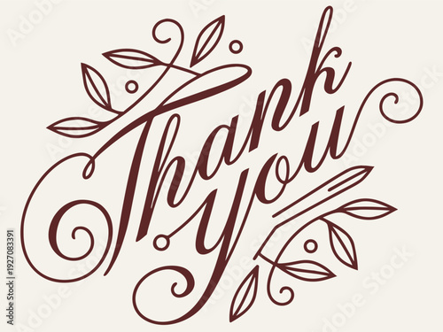 Thank You Lettering Design PNG SVG | Modern Calligraphy Typography for Print & Digital Use
