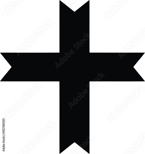 Black cross symbol for design and decoration purposes vector illustration