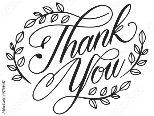 Thank You Lettering Design PNG SVG | Modern Calligraphy Typography for Print & Digital Use