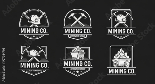 Mining Company Logos - Vintage Designs for Industry and Business.