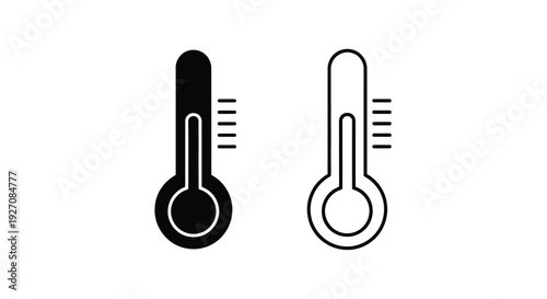 Two thermometers displaying different temperatures in a simple black and white design