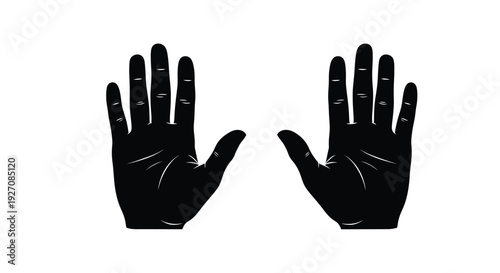 Two black hands displayed with palms facing forward fingers extended