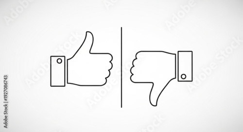 Thumbs up and thumbs down comparison graphic.