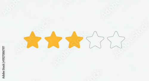 Three yellow stars out of five rating system.