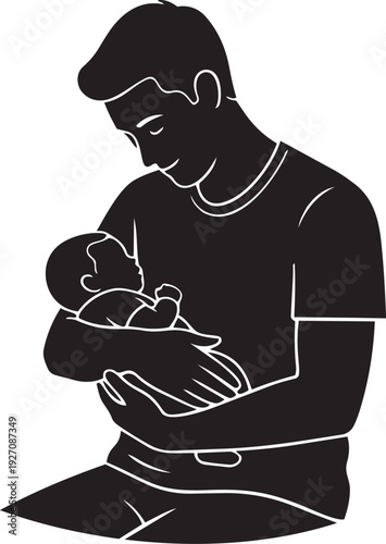Parent Holding Newborn with Loving Gaze