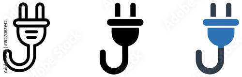electric plug power cord vector icon
