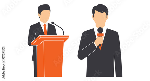 Set of 2 business presentation icons vector