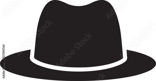 Gray cowboy hat icon with white outline on transparent background