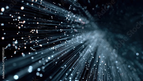 Fiber Optic Cables Glowing Light