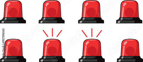 Red police lights flashing emergency vehicle beacon