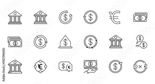 Set of 20 finance icons vector