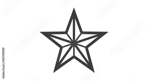 Abstract geometric five-pointed star icon vector illustration. Stylized graphic symbol for success, quality, award, or rating design.