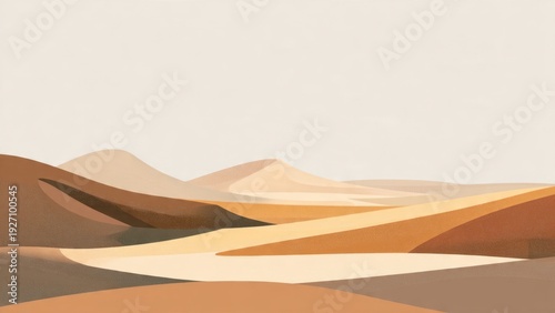 Minimalist Desert Landscape Illustration