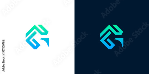Abstract Geometric Logo Design in a Modern Gradient Style, Ideal for Professional Branding, Tech Startups, and Companies Seeking a Sleek and Innovative Digital Identity