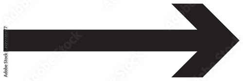 Black arrow pointing right. Arrow shape element