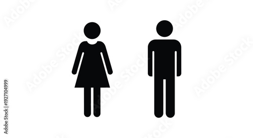 Black vector illustration of a male and female gender symbol together 