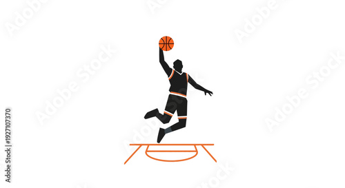 Basketball player jumping over hurdle icon
