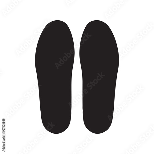 Top view sneakers silhouette vector flat illustration design.