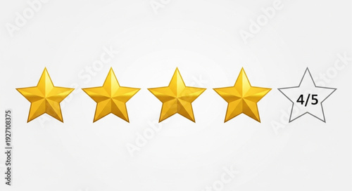 Four out of five stars rating on white background.