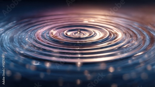Water drop ripples in concentric circles