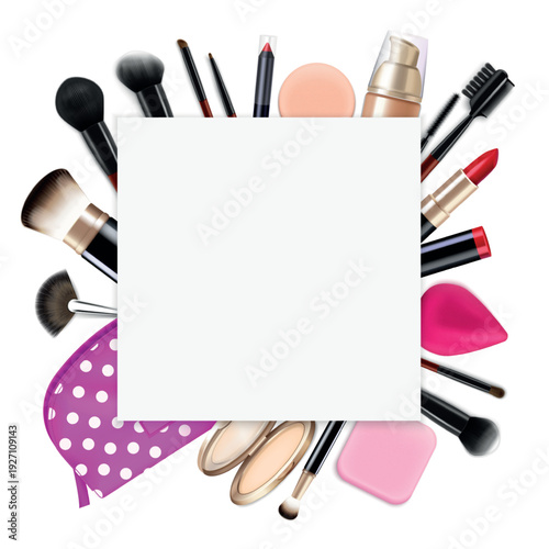 Makeup Coloring Realistic Composition