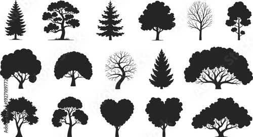 Set of spooky ghost silhouettes with various expressions, Halloween spirit vector icons, scary phantom characters isolated on white background.