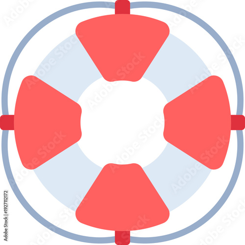 Lifesaver floating icon vector featuring a life buoy in ocean setting, perfect for safety, maritime, swimming, rescue, beach, and nautical-themed vector illustration projects.