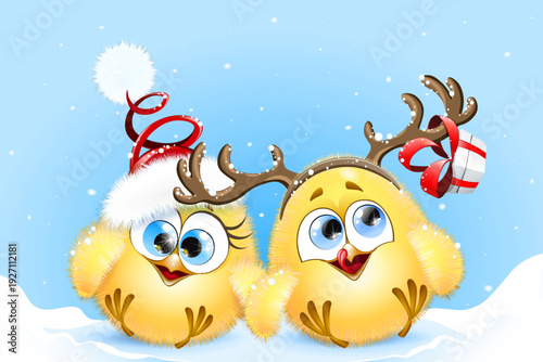 Chicks deer Santa