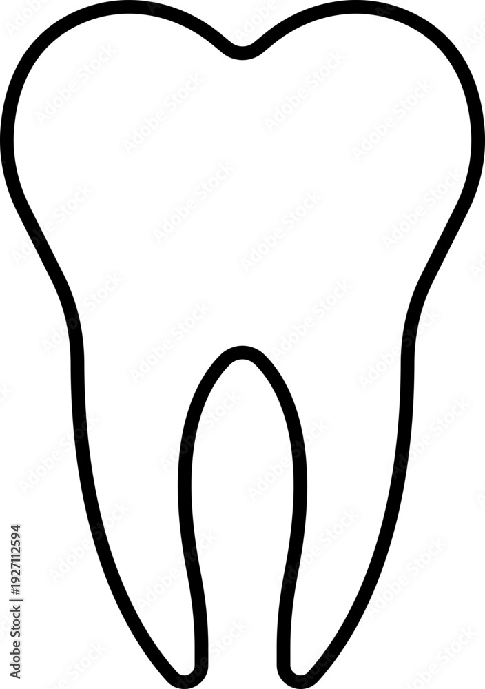 Obraz premium Black line teeth vector p with dental tooth silhouette and outline icons, medical healthcare dentistry symbol isolated on transparent background, editable minimalist design