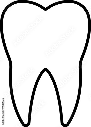 Black line teeth vector p with dental tooth silhouette and outline icons, medical healthcare dentistry symbol isolated on transparent background, editable minimalist design