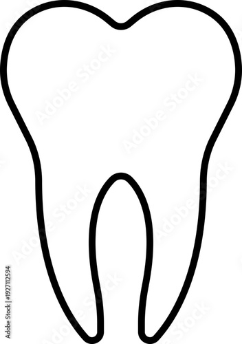 Black line teeth vector p with dental tooth silhouette and outline icons, medical healthcare dentistry symbol isolated on transparent background, editable minimalist design