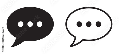 Chat icon speech bubble message symbol communication vector