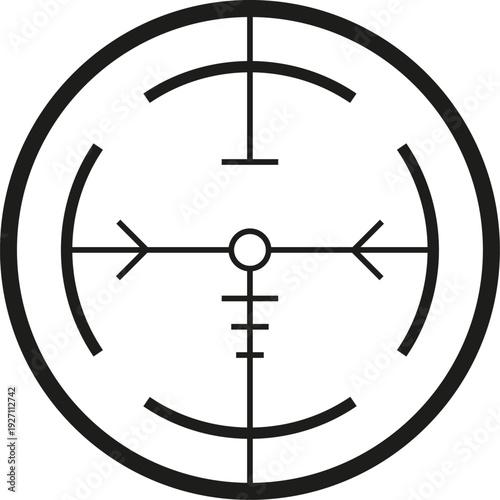 Weapon cross hair black symbol. Military pointer