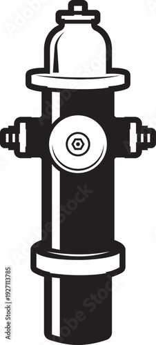 Fire hydrant black icon. Water city street element