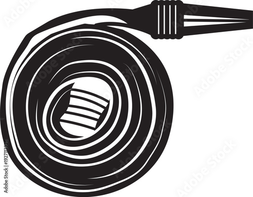 Water hose for firefighting service. Rescue tool icon