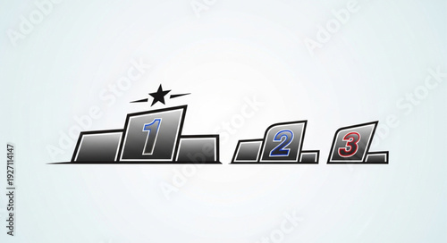 Podium of Champions - A Visual Representation of First, Second, and Third Place.