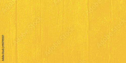 Bright yellow painted wood texture background, vertical wooden planks with natural grain and rustic weathered finish