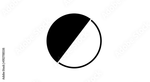 Black and White Circle Divided Equally.