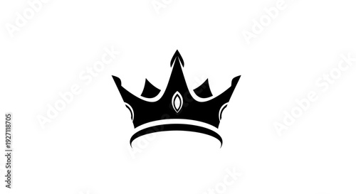 Black Crown Icon Royalty Symbol.
