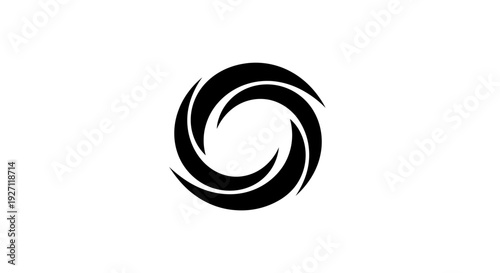 Black Swirling Vortex Logo Design Element.