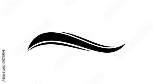 Black Wavy Line Graphic Design Element.