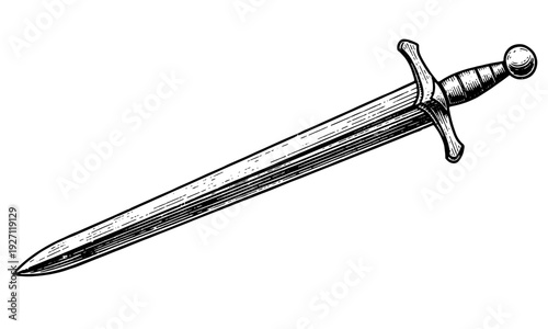 Decorative Frames with Swords and Plants Illustration